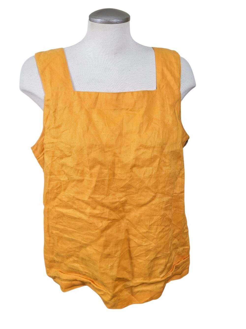Celtic & Co Women Linen Tank Top Sleeveless Cotton Layering Boxy Natural XL